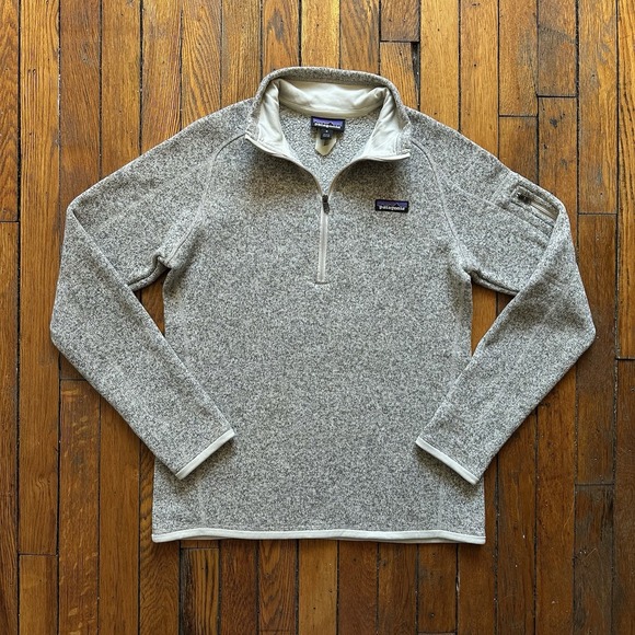 Patagonia Better Sweater 1/4 Zip Pullover Oatmeal Cream Gray Women M Gorpcore - Picture 1 of 10
